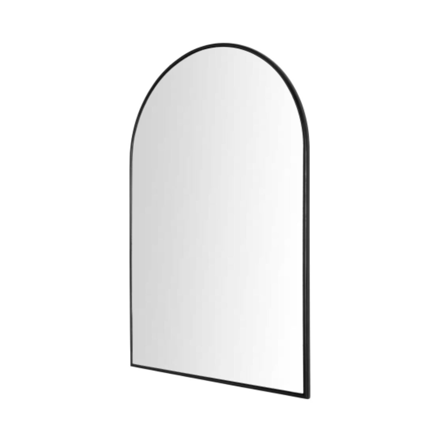 Medium Arched Black Classic Accent Mirror (35 in. H x 24 in. W)