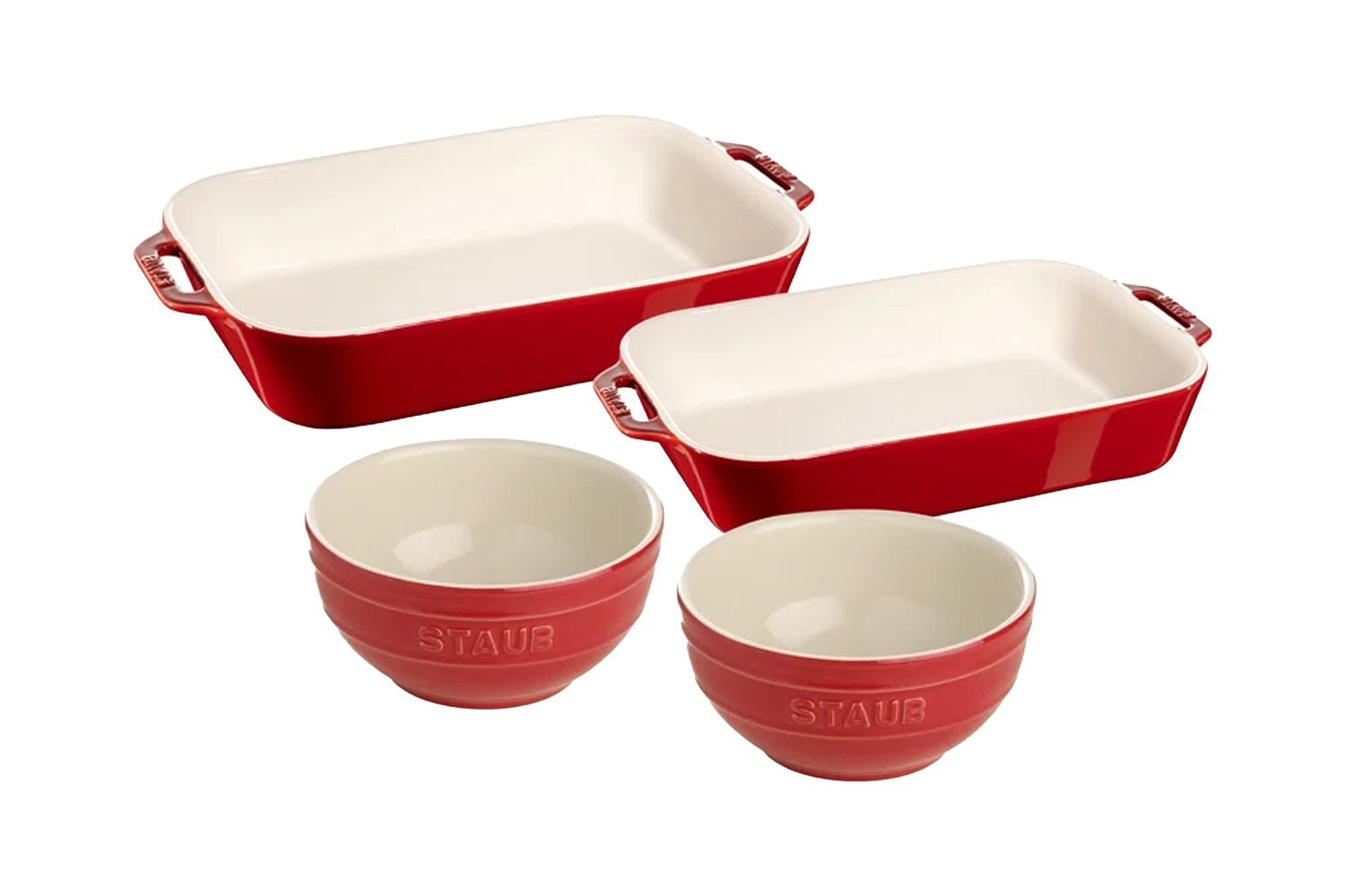 Cherry Staub Ceramics 4 Piece Baker Set