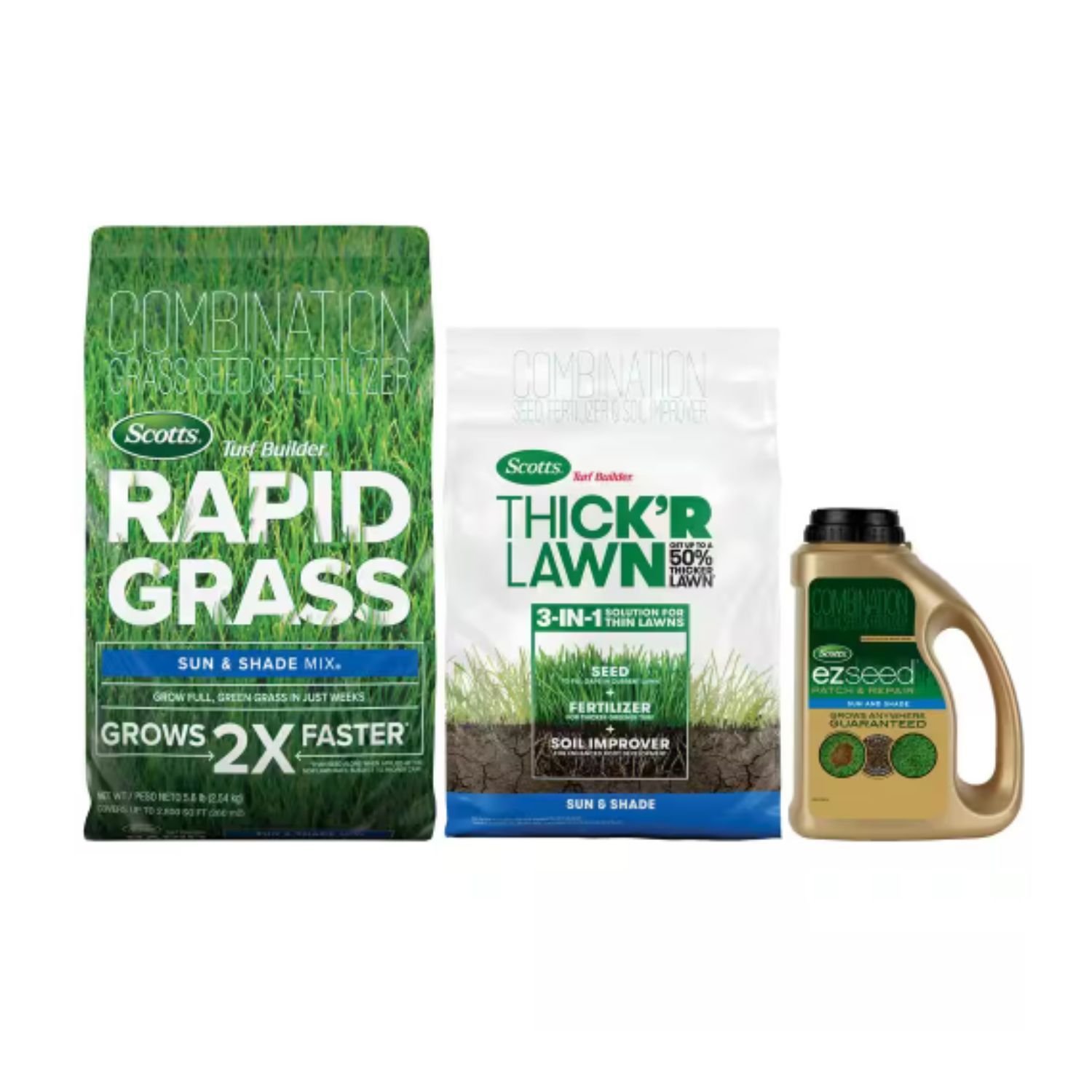 Turf Builder Grass Seed Annual Program Sun and Shade Mix for Small Lawns (Includes Rapid Grass, EZ Seed THICK'R LAWN)