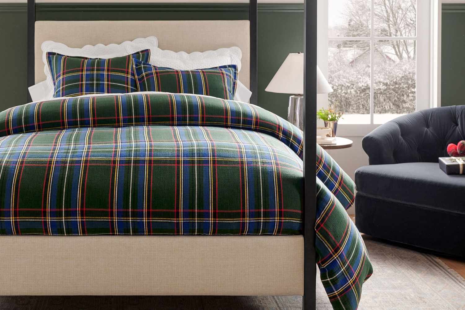 Pottery Barn Stewart Plaid Cotton Duvet Cover & Shams