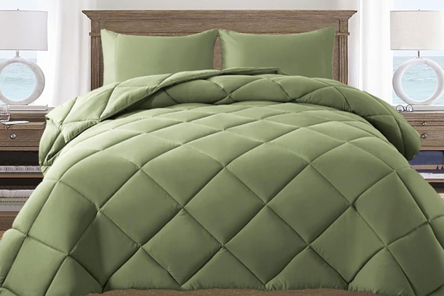 Amazon ELNIDO QUEENÂ® King Size Comforter Set - Sage