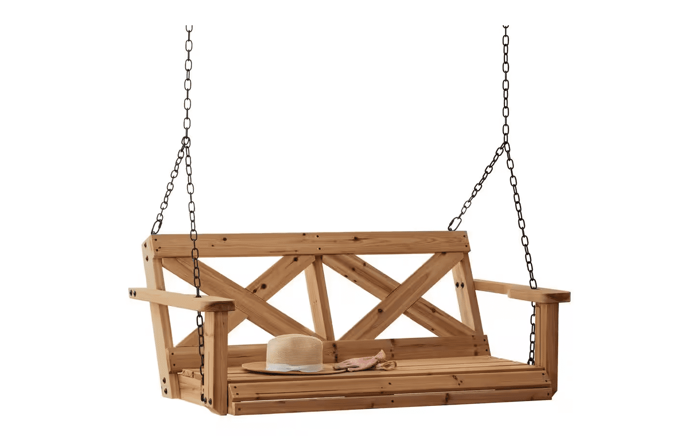 wooden porch swing