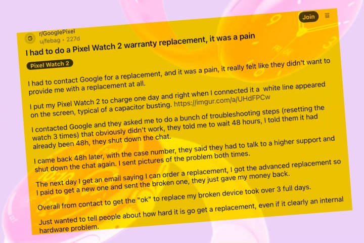 Google Pixel Watch 3 complaint sample 5.