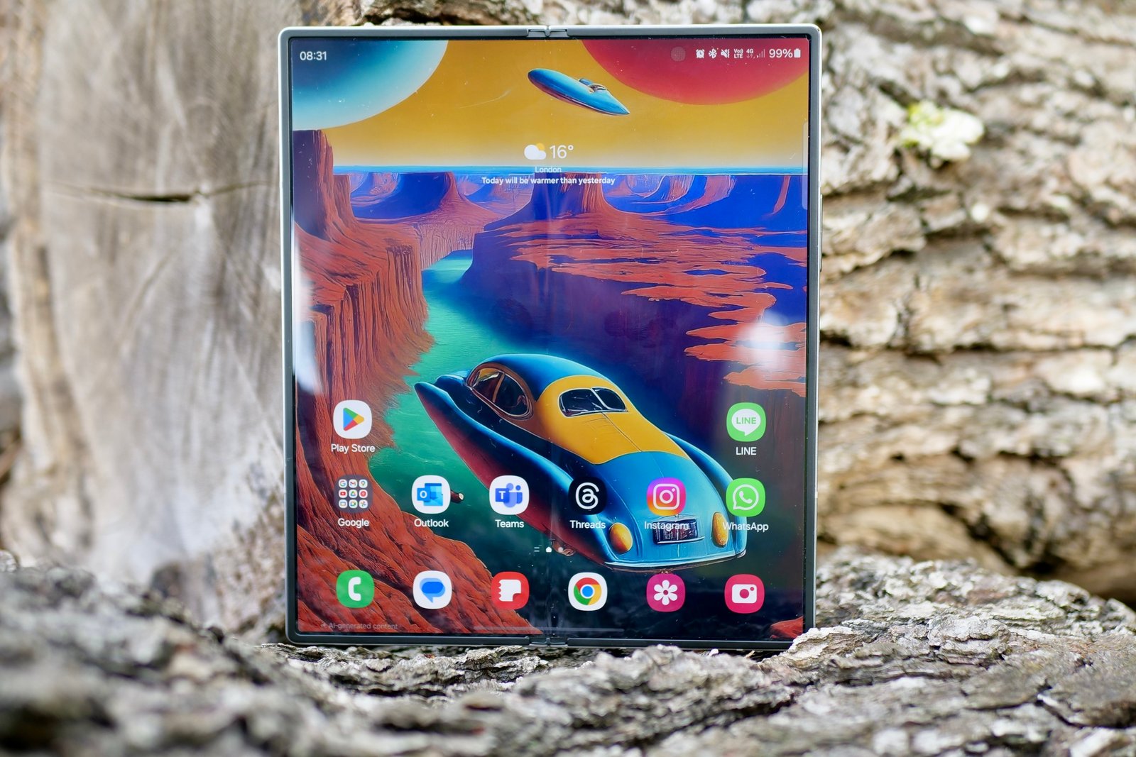 The open Samsung Galaxy Z Fold 6.