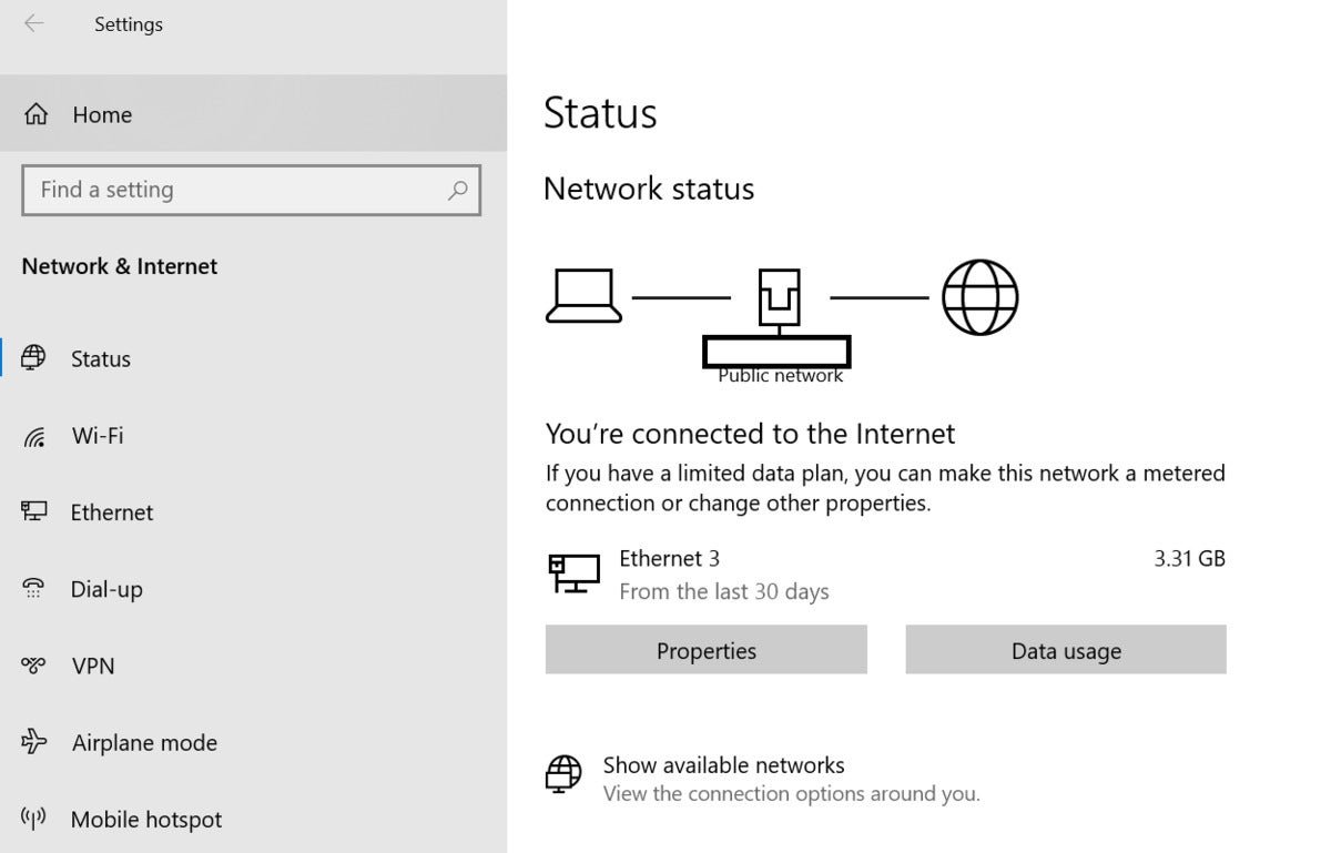 data cap windows 10 data usage