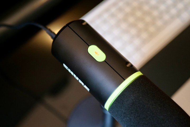 The Shure MV6's mute button.