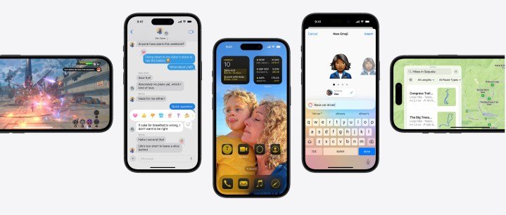 Images highlighting some of the new iPhone features coming with iOS 18.