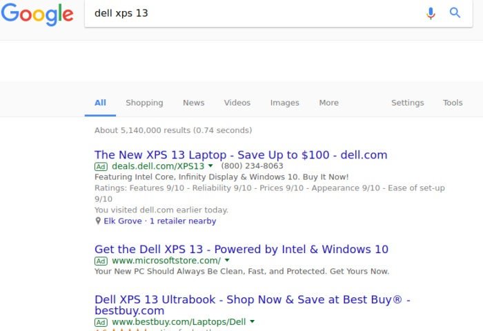 google screenshot xps13
