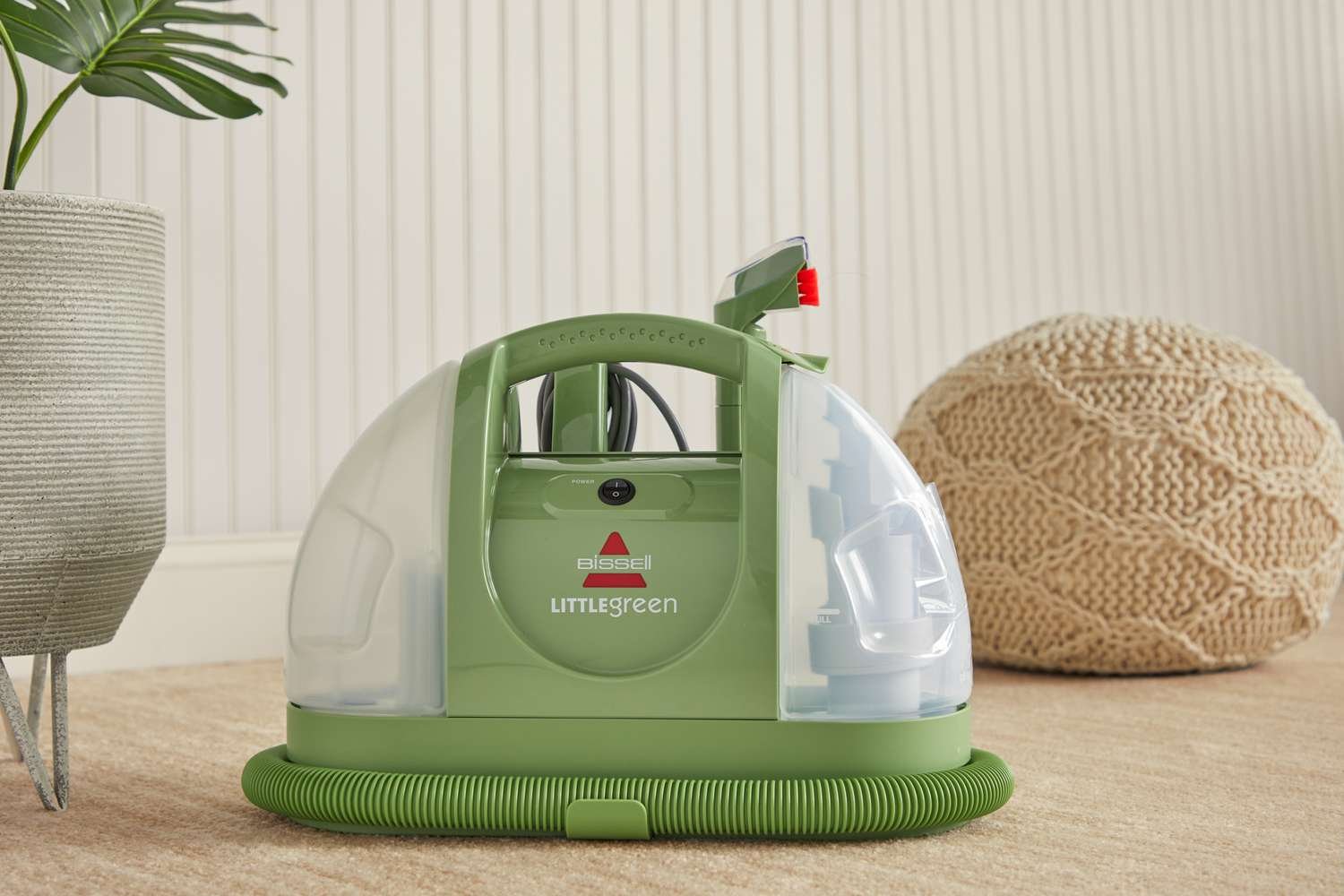 The Bissell Little Green sits on a floor during The Spruce's carpet cleaners test at The Lab.