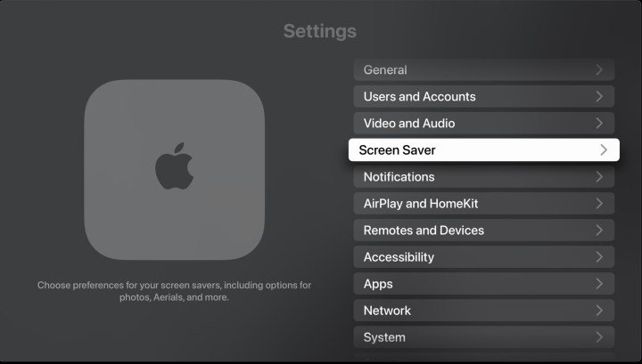 Apple TV screensaver option.