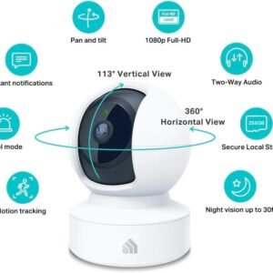 Kasa Indoor Pan/Tilt Smart Security Camera, 1080p HD Dog-Camera,2.4GHz with Night Vision,Motion Detection for Baby and Pet Monitor, Cloud & SD Card Storage, Works with Alexa&…