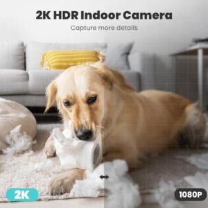 litokam 2K Indoor Security Camera, 360° Cameras for Home Security Indoor with Motion Detection, Pet Camera with Phone App, Baby Monitor-Night Vision