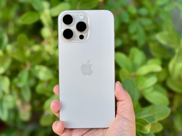 iPhone 16 Pro Max in Desert Titanium.
