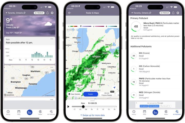 The Weather Channel app for iPhone.