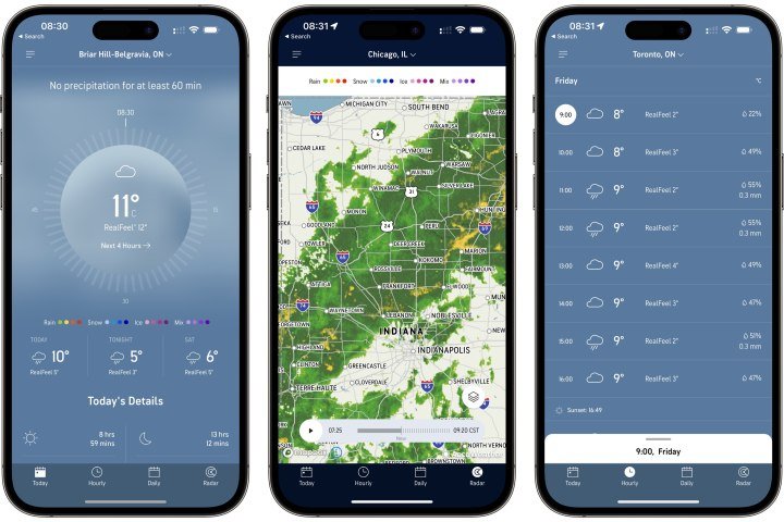 Accuweather app for iPhone.