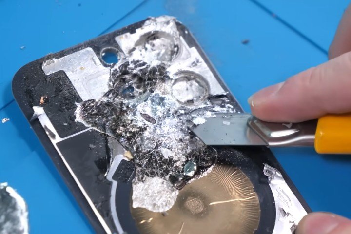 Cleaning the glass rear shell on an iPhone 16. Pro.