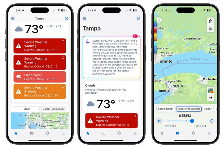 RainViewer app on iPhone.