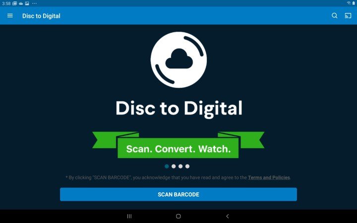 Vudu Android Disc to Digital