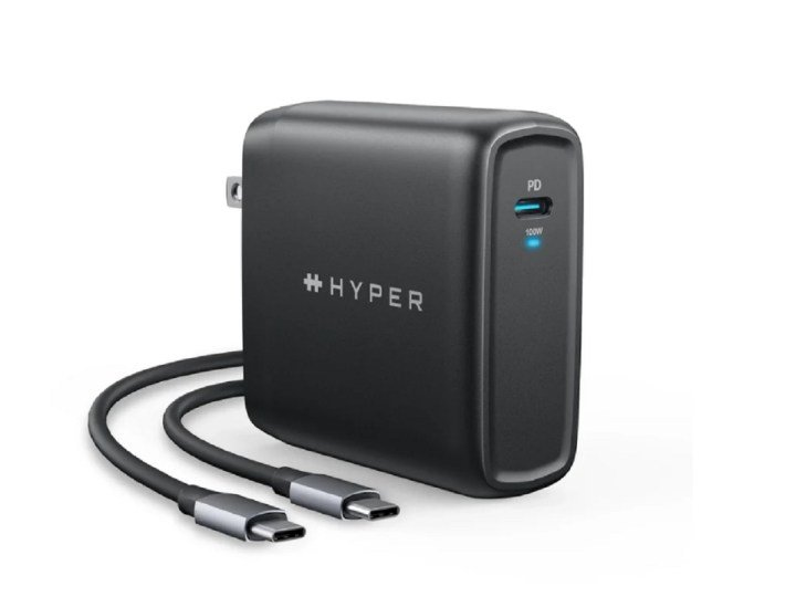 The HyperJuice 100W GaN Charger on a white background.