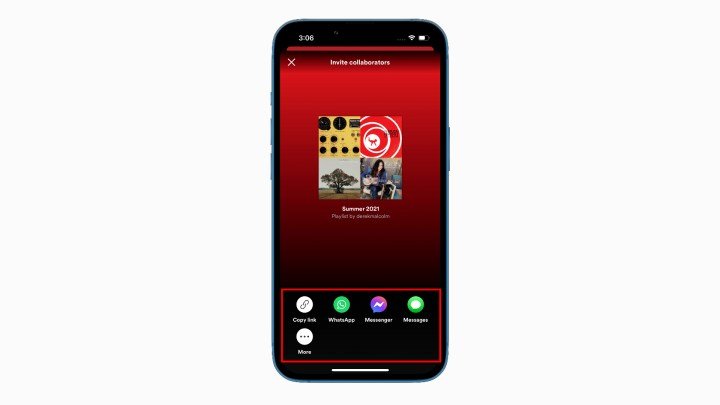 How to add collaborators to Spotify using the mobile app.