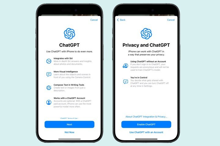 ChatGPT integration on iOS.