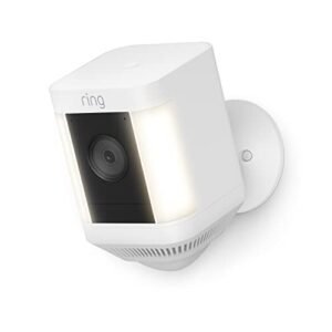 Ring Spotlight Cam Plus, Battery | Two-Way Talk, Color Night Vision, and Security Siren (2022 release) – White