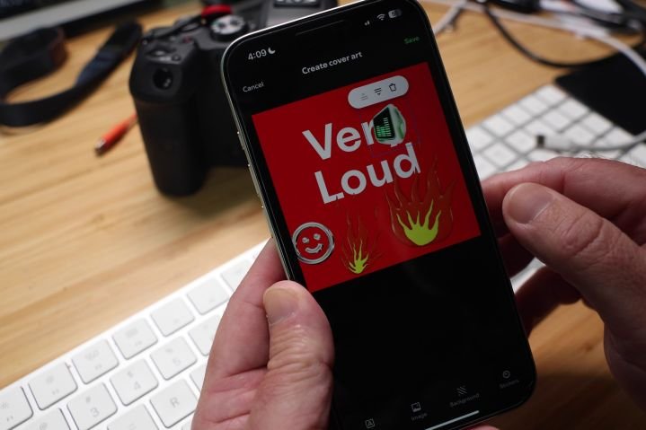 Spotify's Cover Art Creator tool seen on a phone screen.