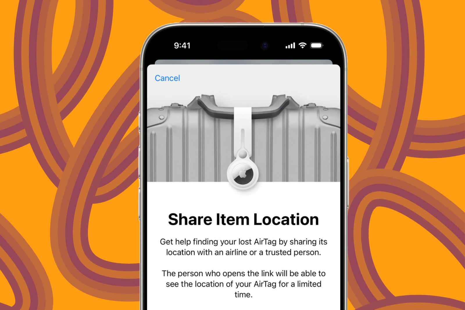 Share Item Location feature in Apple Find My System.