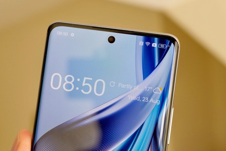 The selfie camera on the Oppo Reno10.
