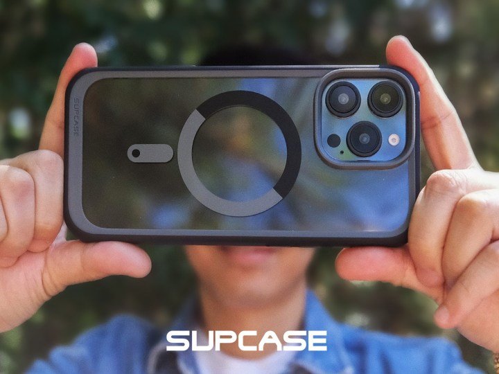 Customer holding up SUPCASE custom phone case