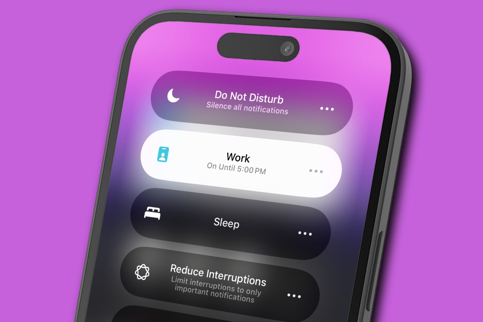 A close-up of selecting a Focus mode on an iPhone.
