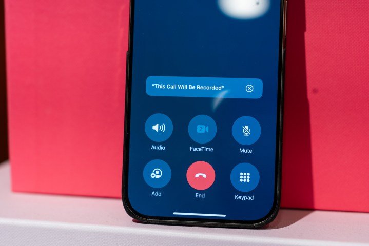 Apple Intelligence Call Recording prompt on iPhone 16 Pro
