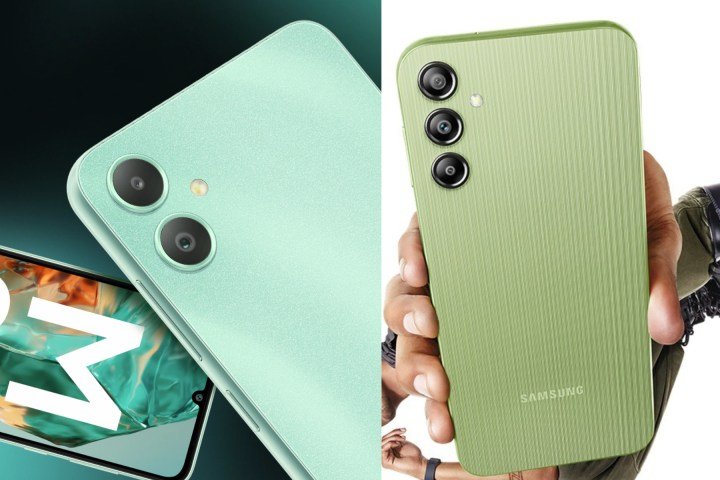 Rear panel of budget Samsung phones.
