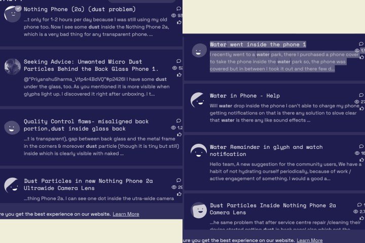 Nothing Phone durability issues showcased in user testimonies, sample 13.