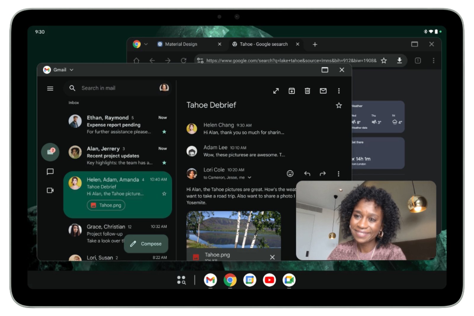 Preview of desktop windowing on Android Tablets.