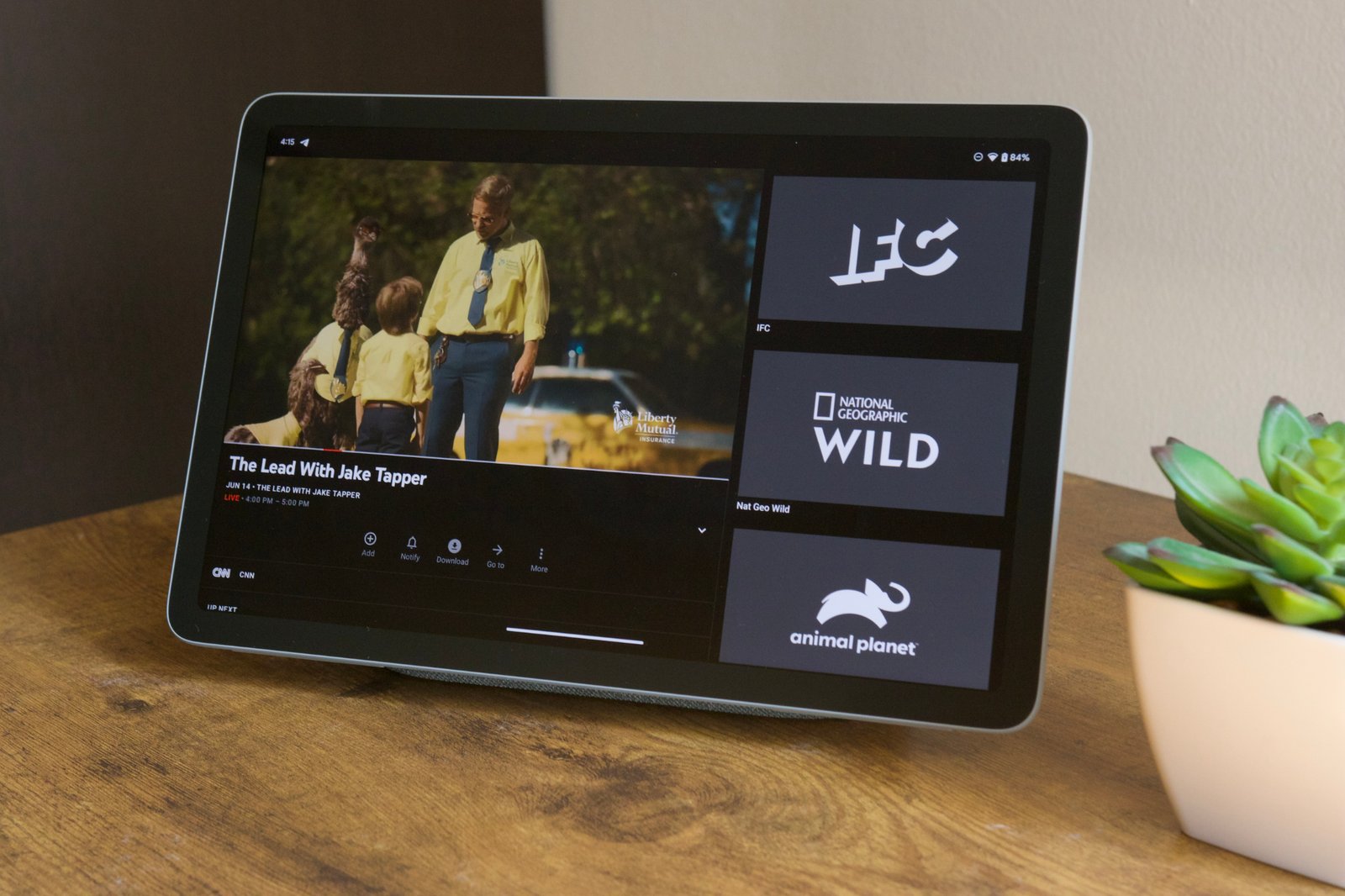 YouTube TV Android app on the Google Pixel Tablet.
