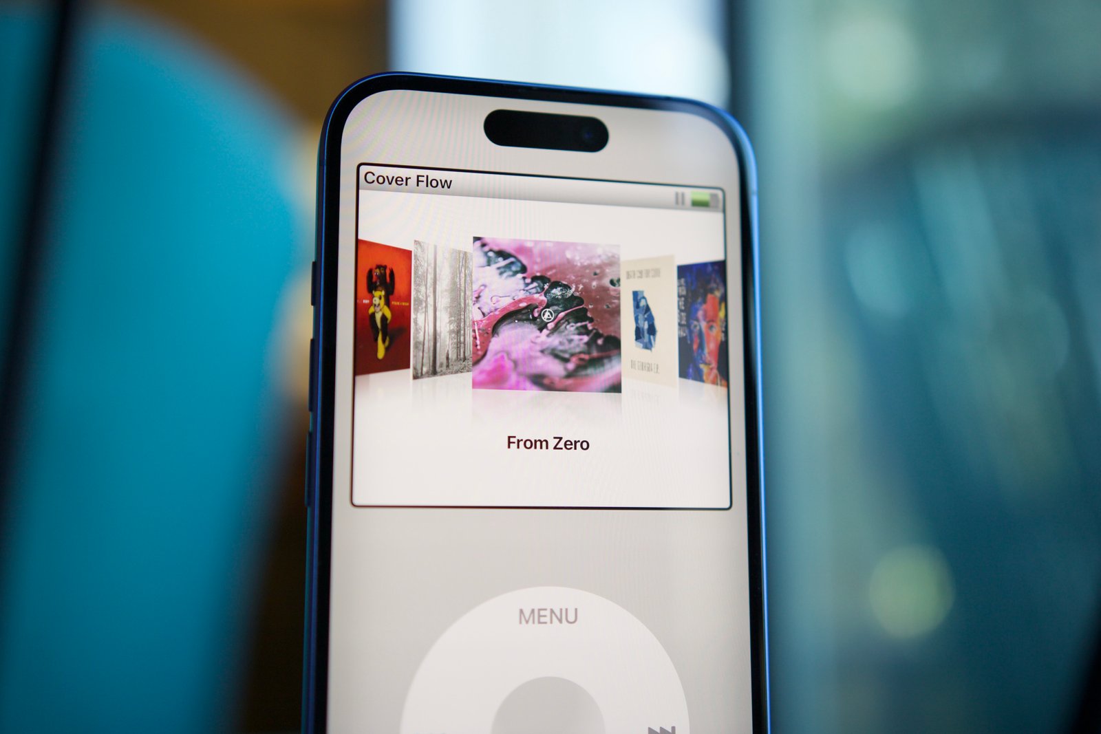 The My Classic app on an iPhone 16 showing the iPod interface.