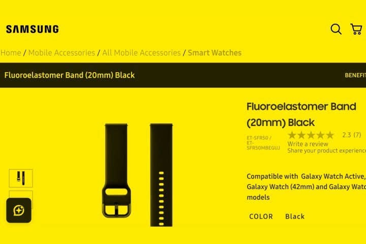 Samsung selling a Galaxy Watch band made out of fluoroelastomer.