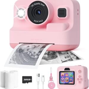 Dylanto Kids Camera Instant Print,1080P Kids Instant Cameras That Print Photos,Christmas Birthday Gifts for Girls Age 3-12,Portable Toy for 3 4 5 6 7 8 9 10 Year Old Girls Boys…