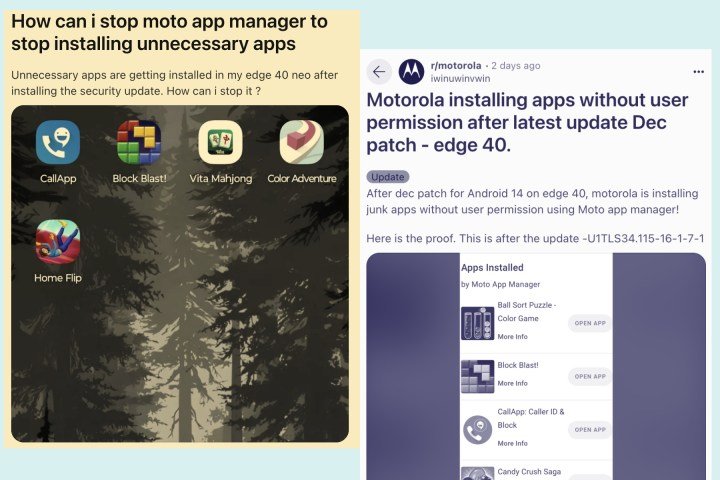 Sample of user complaints about Motorola phones. Set 6.