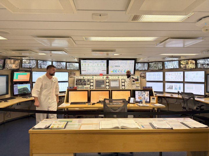 The engine control room aboard Royal Caribbean Allure of the Seas in December 2024 (captured on the iPhone 16 Pro)