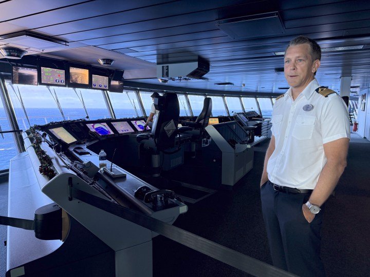 Captain Tobias, the skipper aboard Royal Caribbean Allure of the Seas in December 2024 (captured on the iPhone 16 Pro)