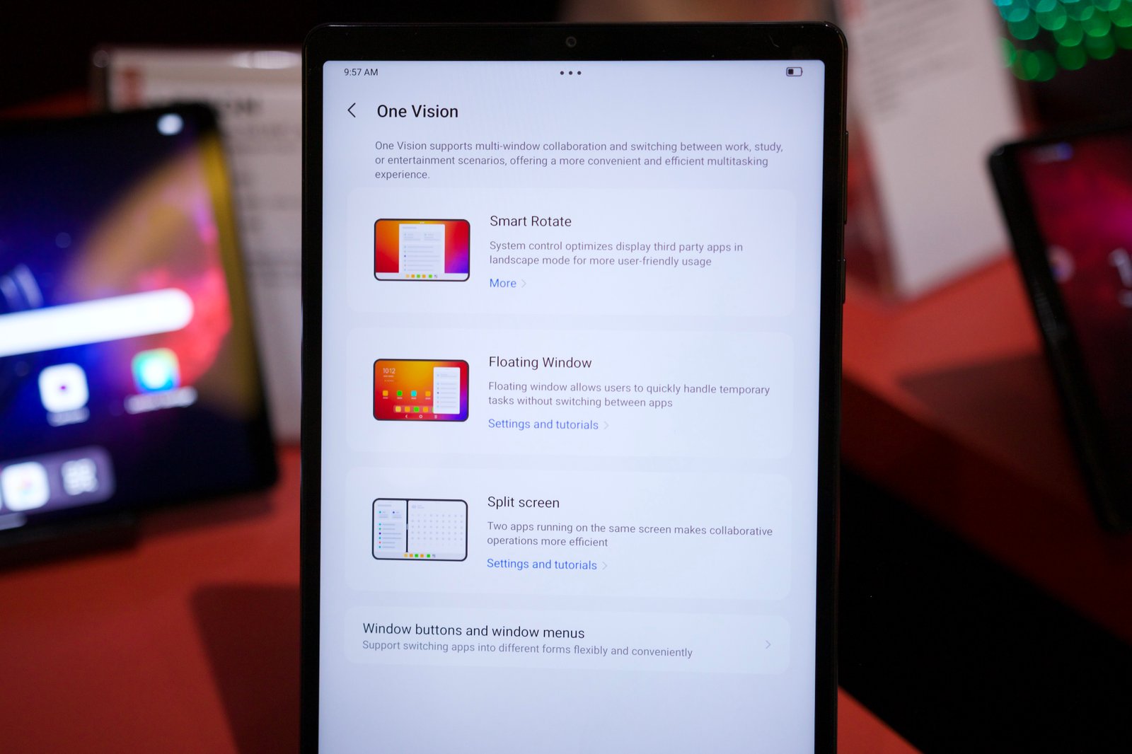 Multitasking options on the Lenovo Legion Tab Gen 3.