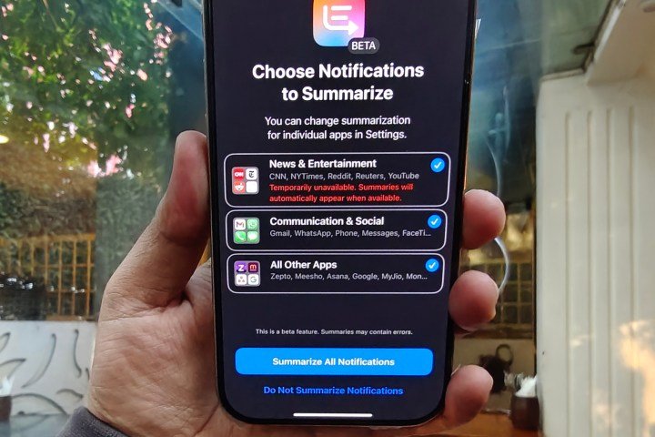 Updated description of Notification Summaries on iPhones.