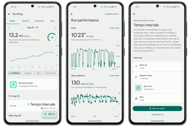 Running Dashboard for the Google Pixel Watch 3.