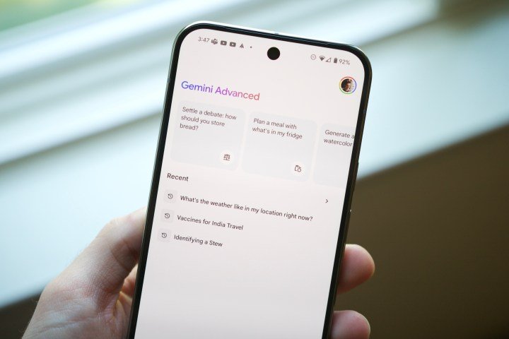 Google Gemini Advanced running on the Pixel 9 Pro XL.