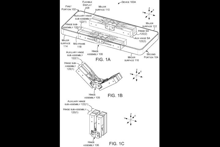 A Microsoft patent drawing showing a type of hinge design.