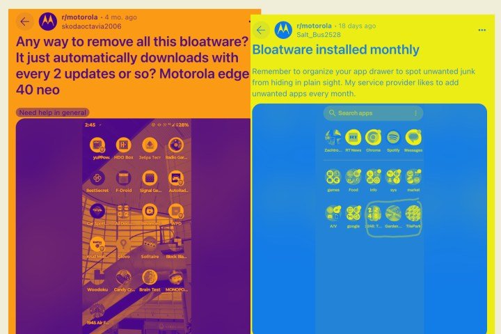 Sample of user complaints about Motorola phones. Set 5.