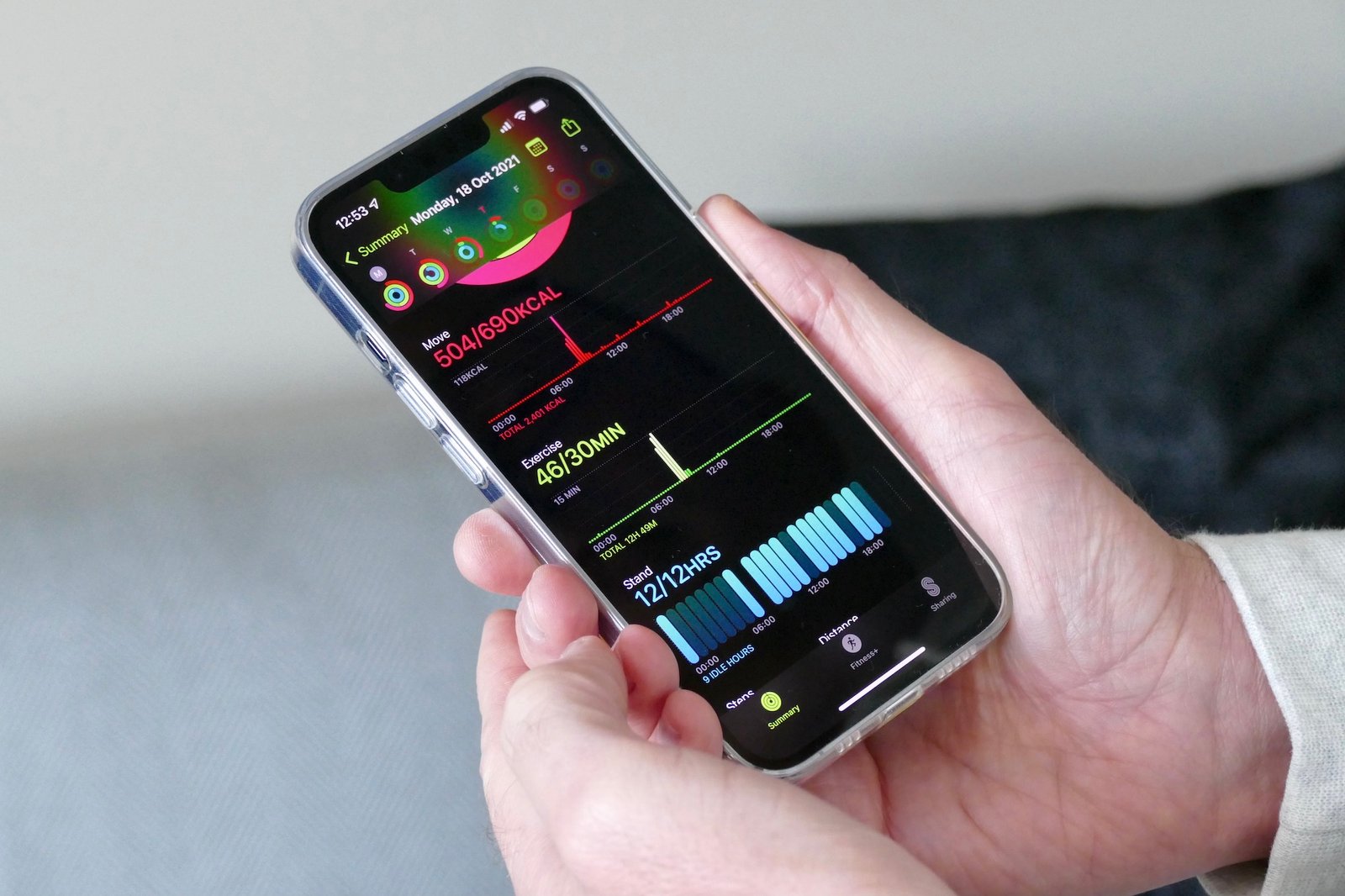 Daily activity on the Apple Health app.