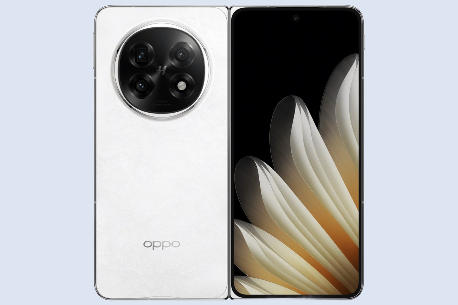 Oppo Find N5 render in white.